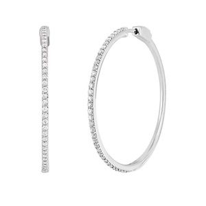Belk & Co.
1.0 ct. t.w. Diamond Hoop Earrings in Sterling Silver